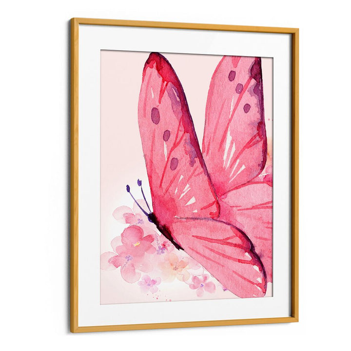 Delicate PI Kids Room Paintings feature a vibrant pink butterfly, perfect for inspiring creativity in children's spaces.