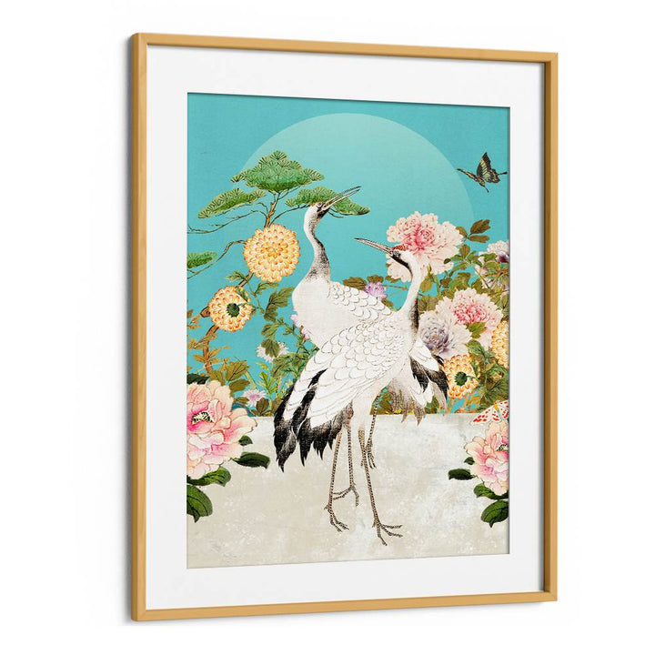 ELEGANT CRANES AND PEONIES