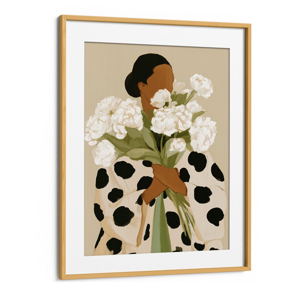ELEGANT WOMAN WHITE PEONIES