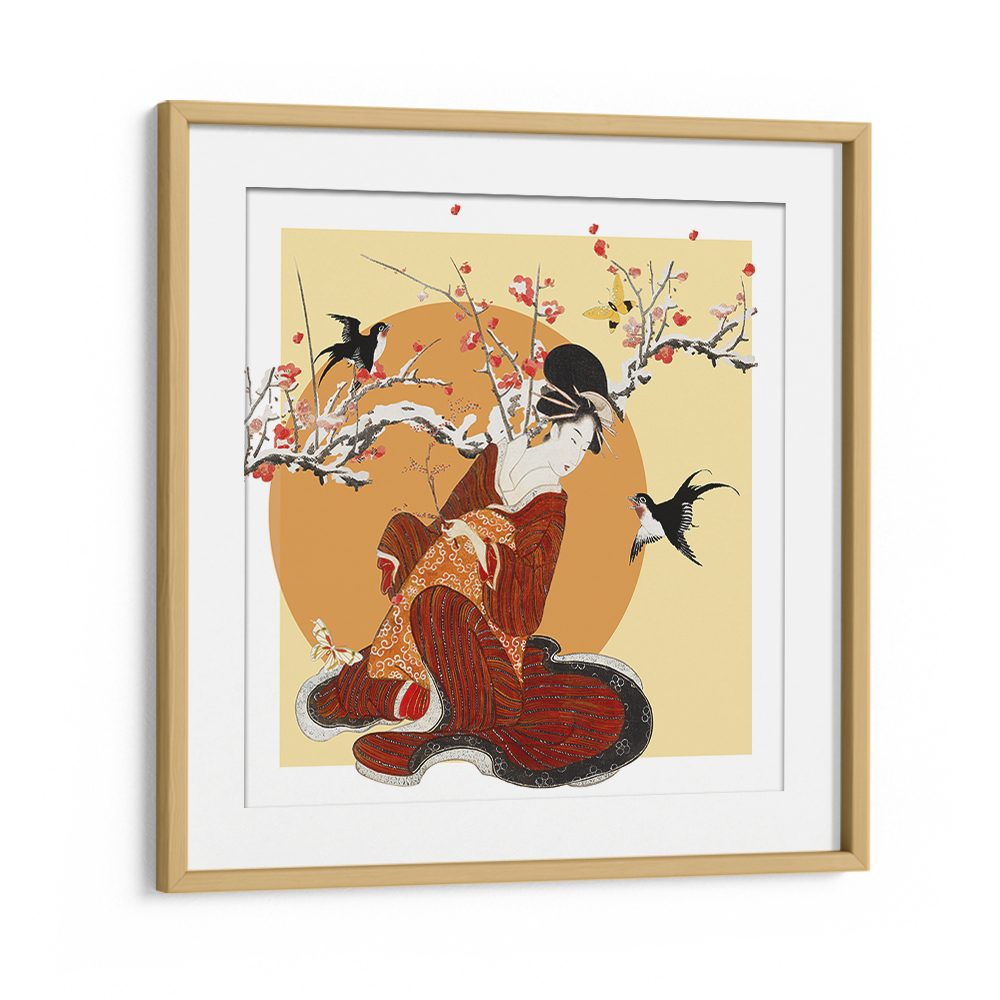 GEISHA PLUM BLOSSOMS SWALLOWS