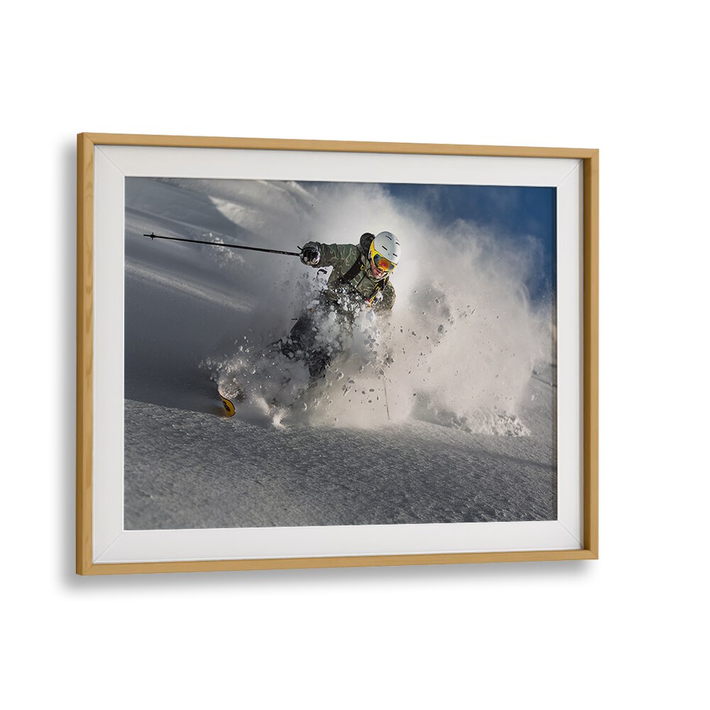 Skiing in motion showcases the excitement of GO FOR IT, PHOTOGRAPHY PRINTS, capturing every thrilling moment.
