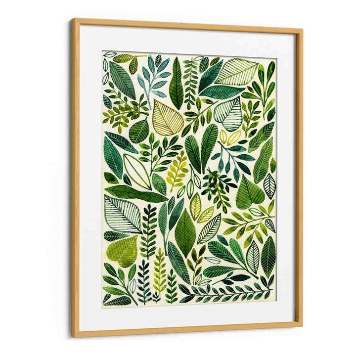 GREEN LEAVES IN VARIOUS SHAPES