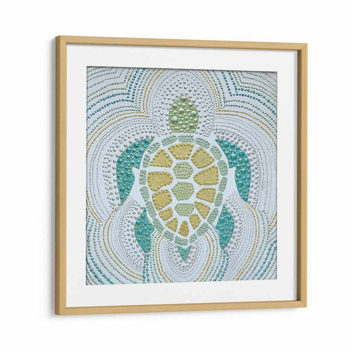 Vibrant GREEN SEA TURTLE, ANIMAL PAINTINGS, enhancing your space with abstract wildlife decor. Perfect for ocean lovers!