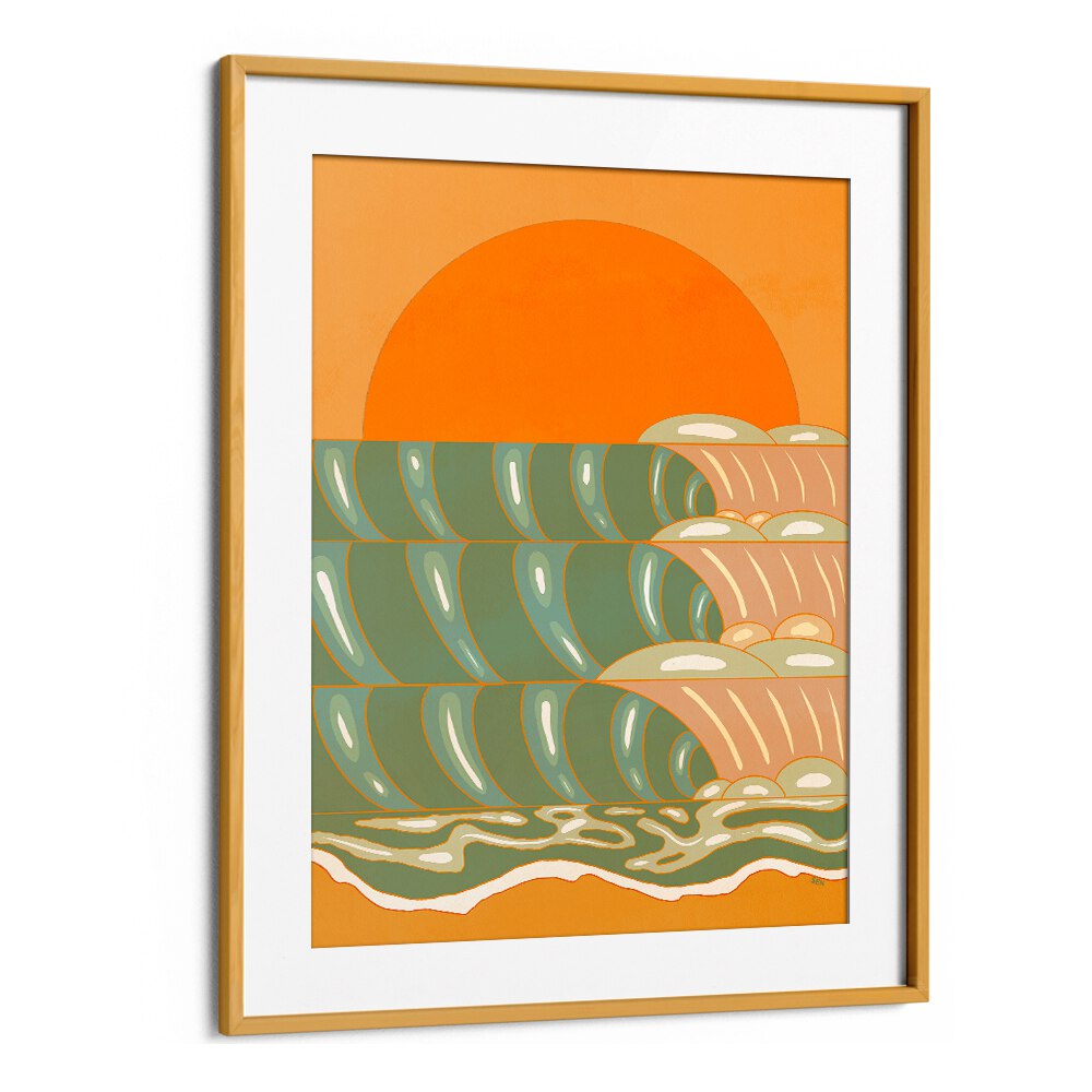 Vibrant GOLDEN WAVE, LANDSCAPE PAINTINGS featuring radiant colors and serene ocean waves to enhance your space.