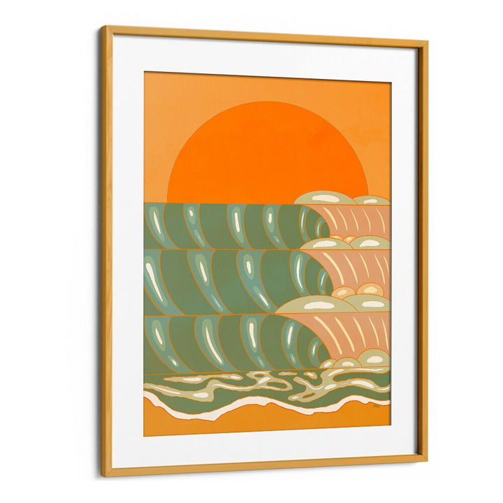 Vibrant GOLDEN WAVE, LANDSCAPE PAINTINGS featuring radiant colors and serene ocean waves to enhance your space.