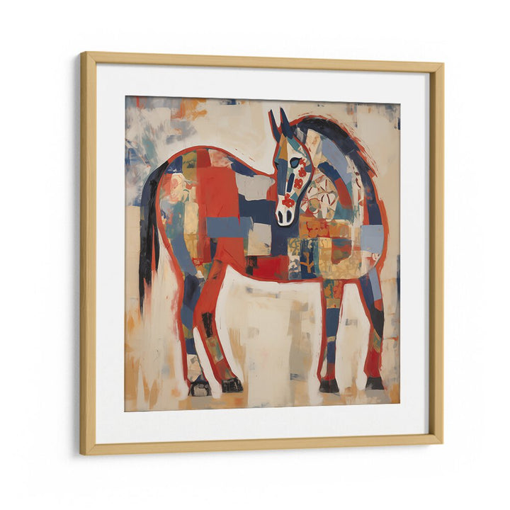 HORSE IN PATCHWORK , ANIMAL PAINTINGS