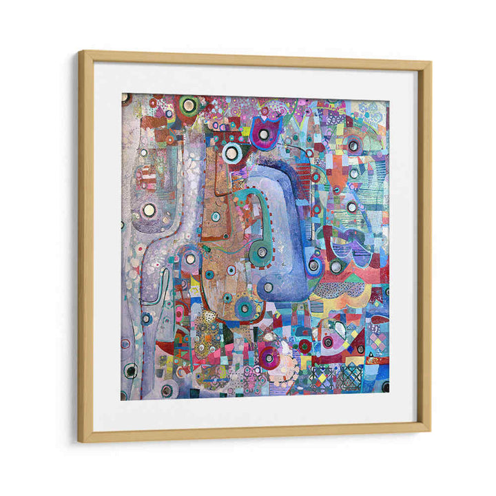Oakwood Mount INDIGO MIRROR , ABSTRACT PAINTINGS framed luminous indigo abstract with layered brushwork and texture