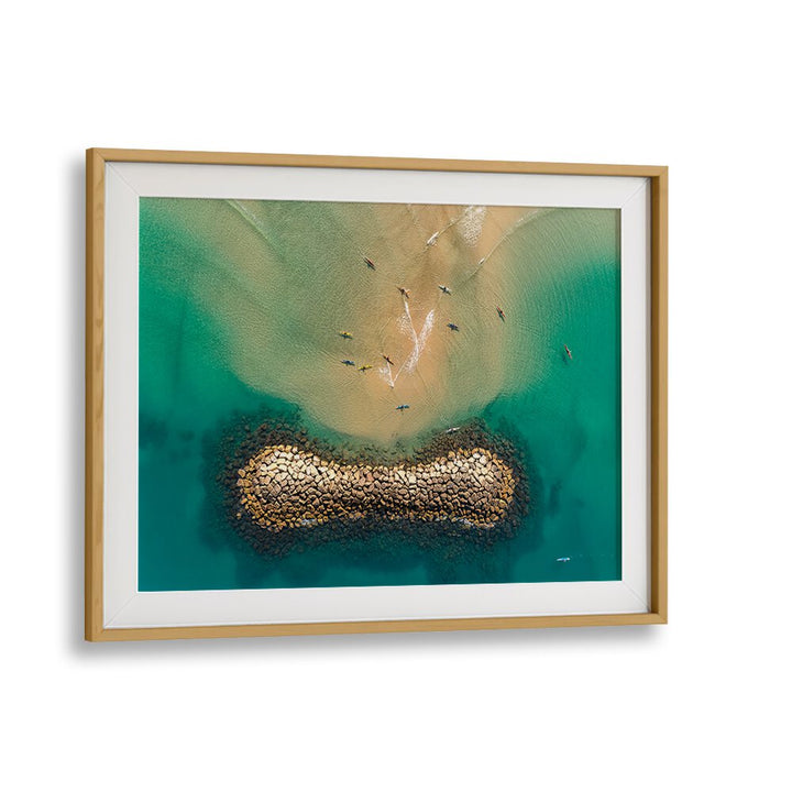 Stunning KAYAKS WORLD, PHOTOGRAPHY PRINTS showcasing an aerial view of kayakers on vibrant waters. Perfect for adventure lovers.