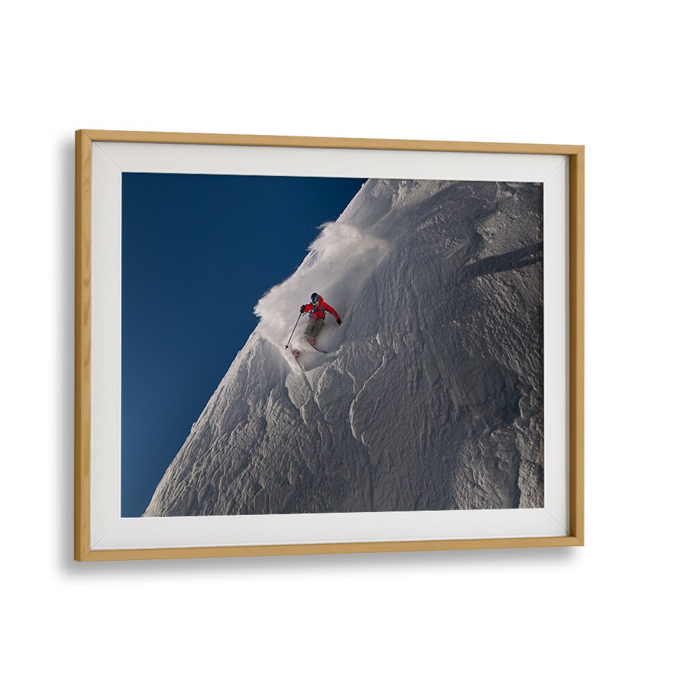 Dynamic skier carving through snow in the breathtaking LIFE AT THE TOP, PHOTOGRAPHY PRINTS collection.