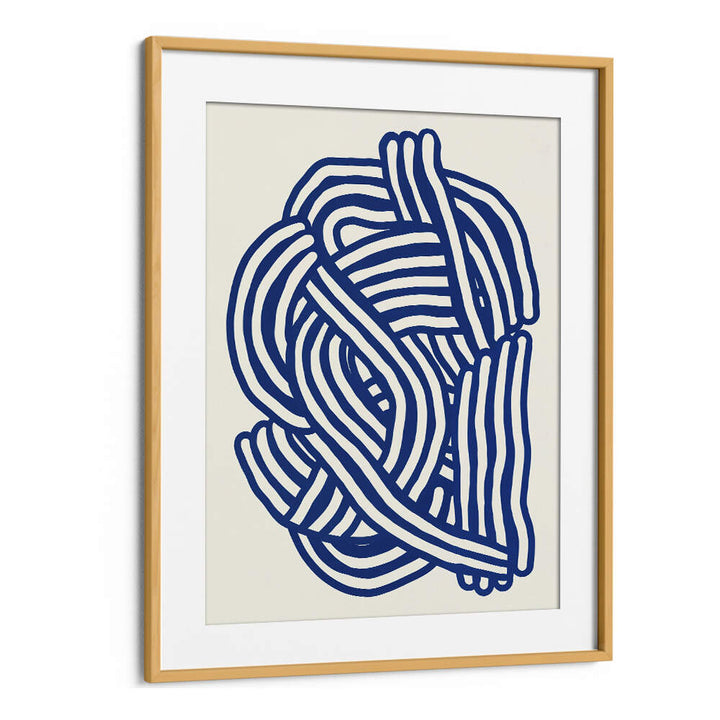 LINE ART ORGANIC SHAPE IN BLUE , LINE ART PAINTINGS