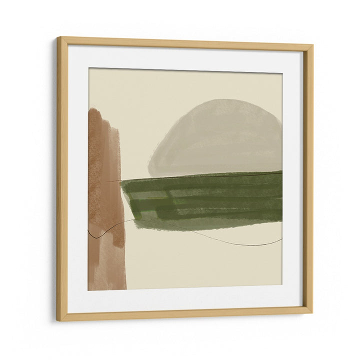 Framed MINIMAL FALL, ABSTRACT PAINTINGS featuring earthy tones and soft shapes, perfect for modern decor.