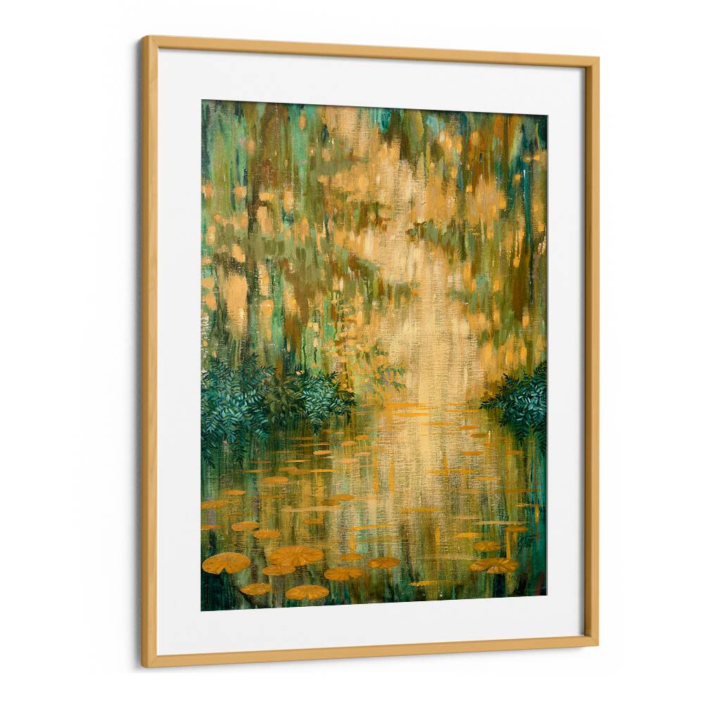 Vibrant MYSTERIOUS POND, ABSTRACT PAINTINGS showcasing serene colors, perfect for enhancing any room's ambiance.