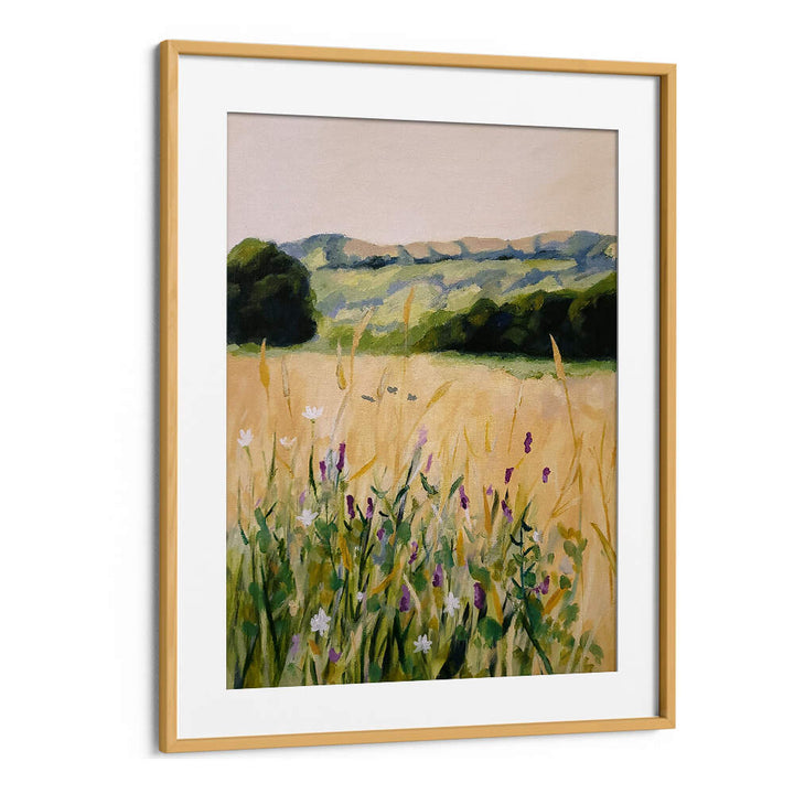 OAKS AND TALL GRASS , LANDSCAPE PAINTINGS