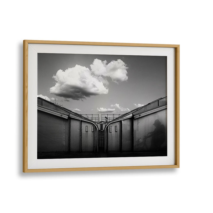 Black and white street scene framed as "ON THE BRIDGE, PHOTOGRAPHY PRINTS" captures urban life beautifully.