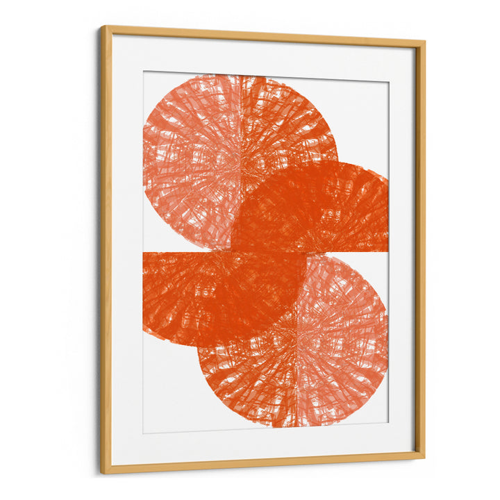 Vibrant ORANGE CIRCLE FANS I, ABSTRACT PAINTINGS, adding a modern flair to any space with bold color and style.