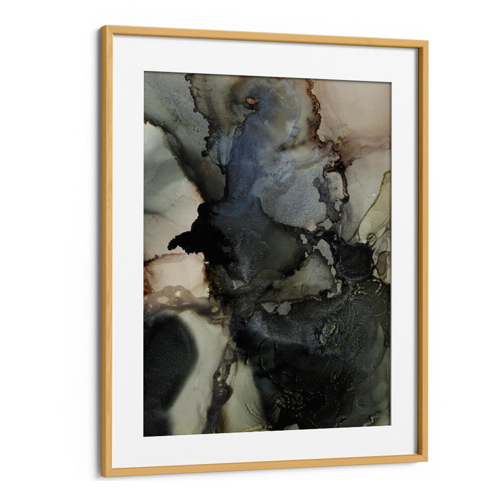 ORGANIC SHAPES WITH BLACK AND GRAY TONES , ABSTRACT PAINTINGS