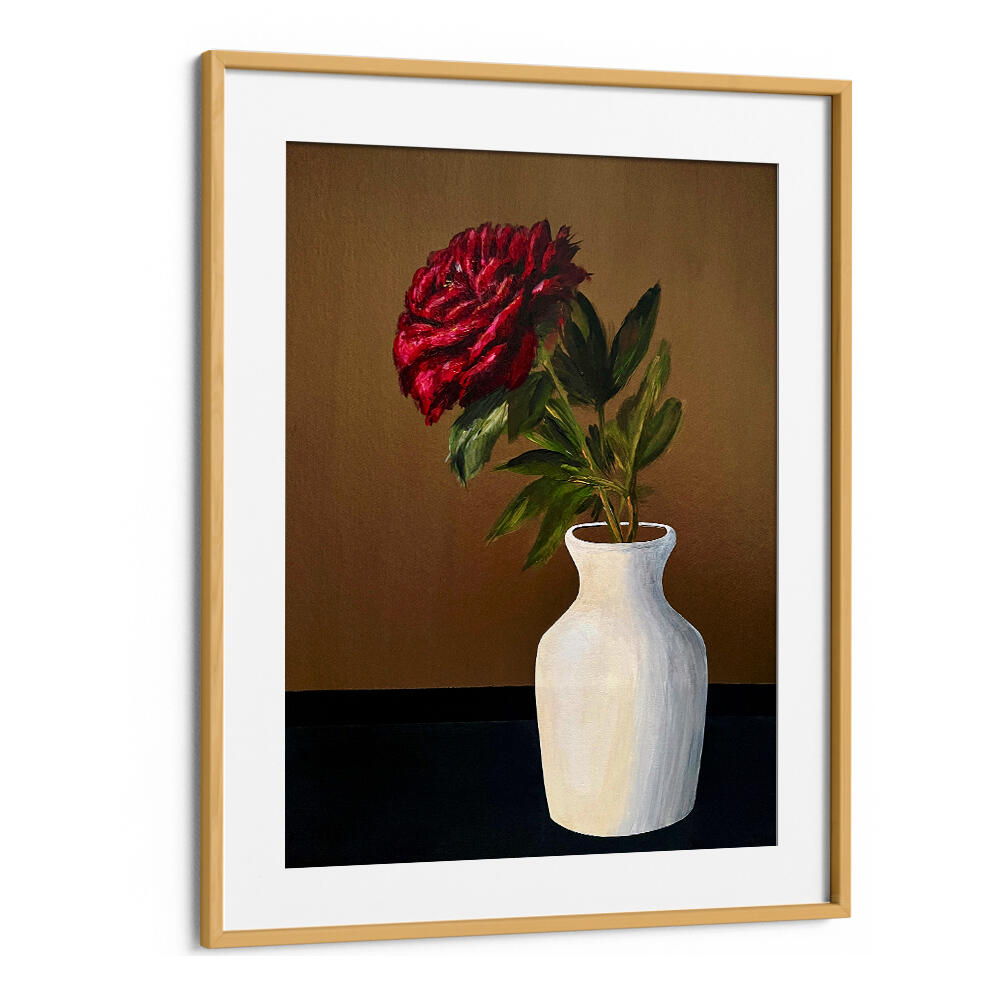 PEONY IN A WHITE VASE
