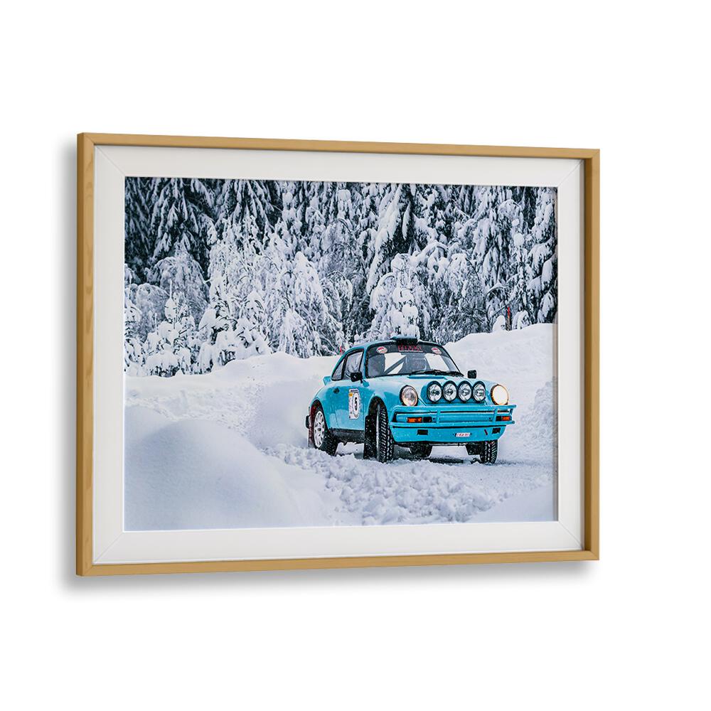 Stunning PORSCHE 911 IV, PHOTOGRAPHY PRINTS showcasing the iconic car in a snowy landscape, perfect for enthusiasts.