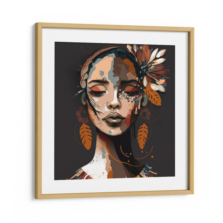 PORTRAIT OF A WOMAN WITH CLOSED EYES , PORTRAITS & FIGURATIVE ILLUSTRATIONS