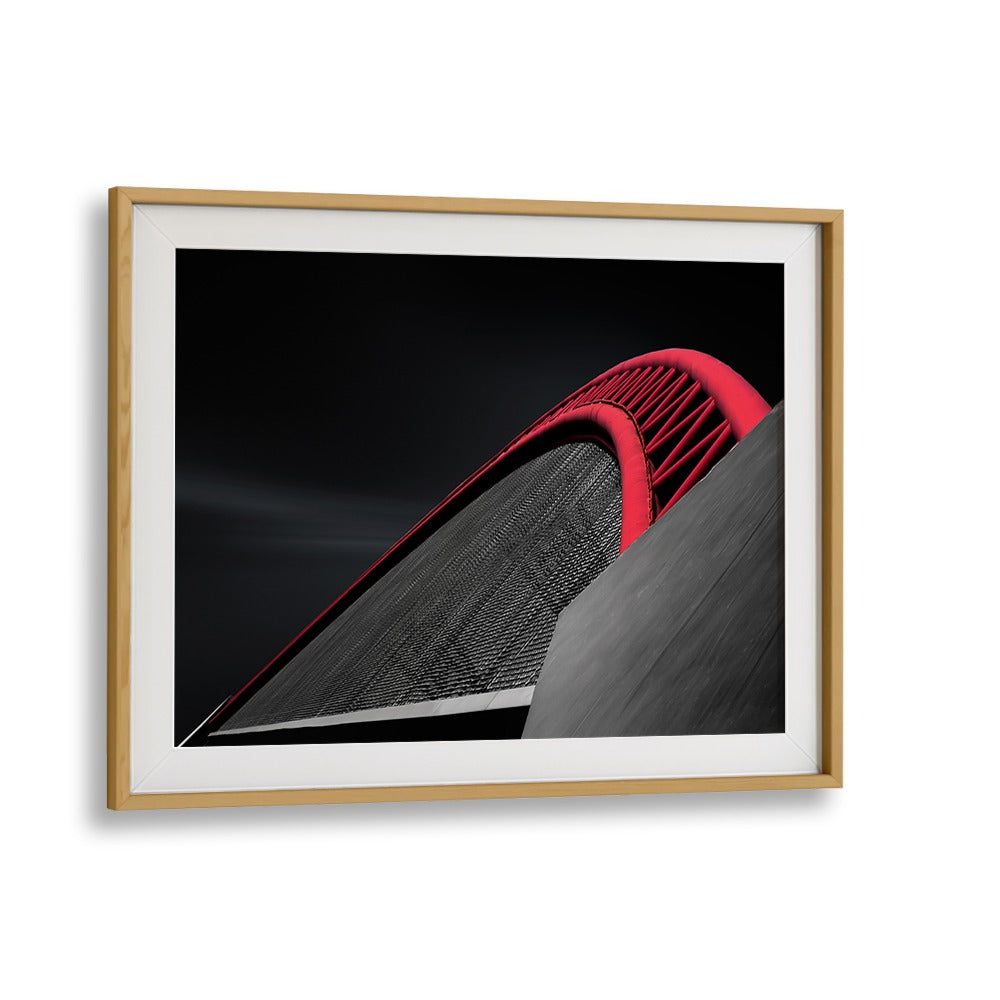 Stunning RED PARABOLA, PHOTOGRAPHY PRINTS showcasing a striking architectural design, perfect for elegant home decor.