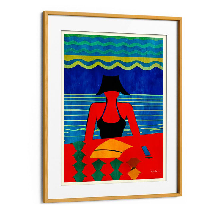 Vibrant READING, BEACH PAINTINGS artwork featuring a woman at a beach, perfect for enhancing your living space's tranquility.