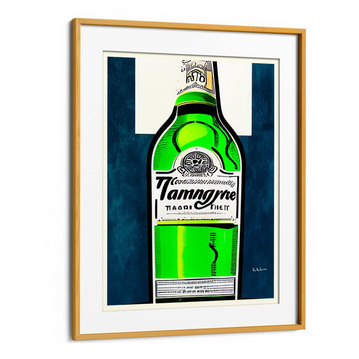 Vintage Gin A Some Tonic, Bar art featuring a vibrant green bottle, perfect for enhancing café ambiance.