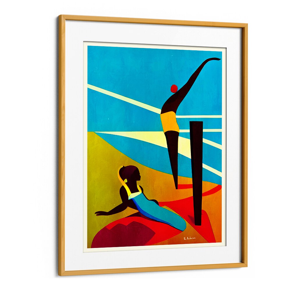 Vibrant MARTINIQUE, BEACH PAINTINGS showcase beach relaxation with colorful figures, perfect for brightening your decor.