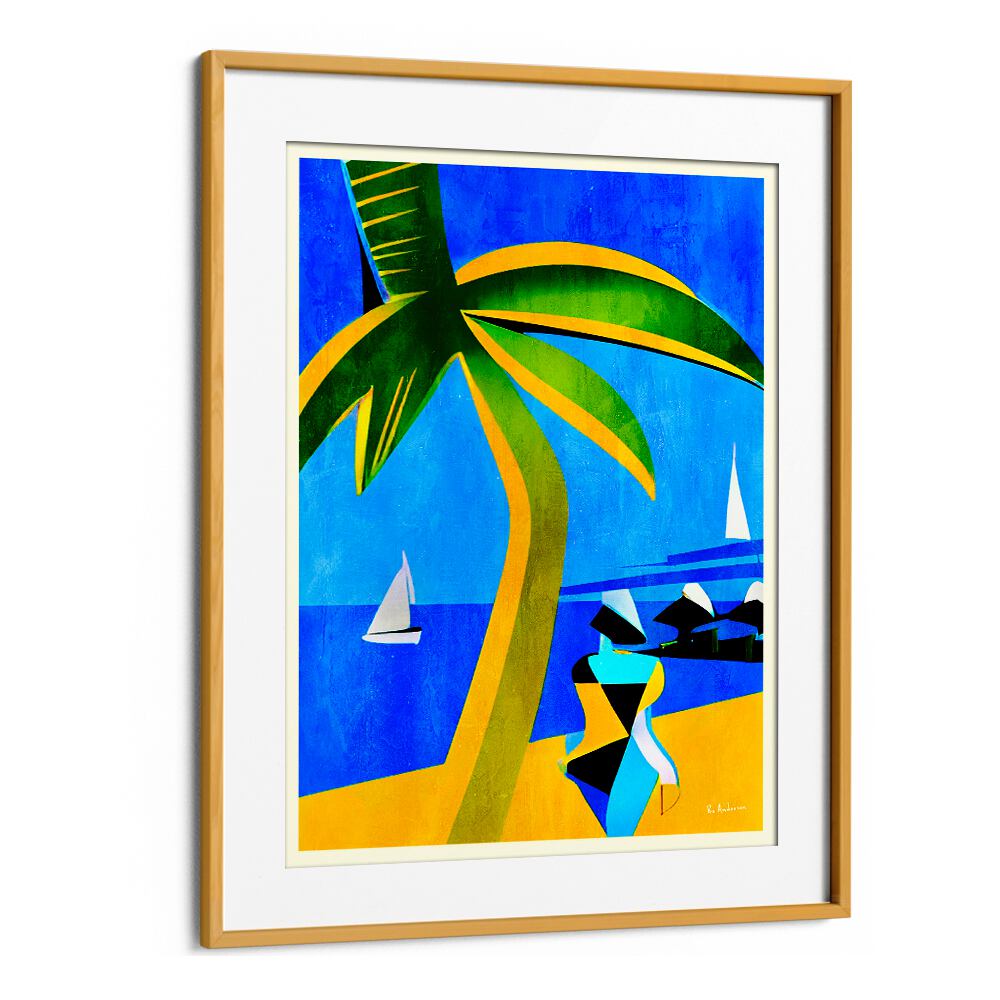 Bright and vibrant TAHITI, BEACH PAINTINGS showcasing palm trees and ocean views, perfect for tropical decor.