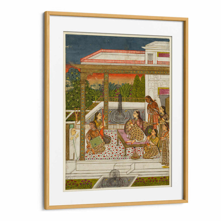 GARDEN COURT OF GENTLE CONVERSATIONS , INDIAN ART PAINTINGS