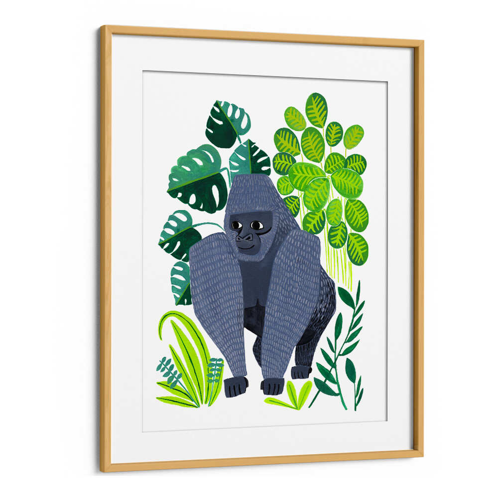 Brighten your child's space with SILVERBACK GORILLA, KIDS ROOM PAINTINGS, featuring vibrant jungle art for imagination.