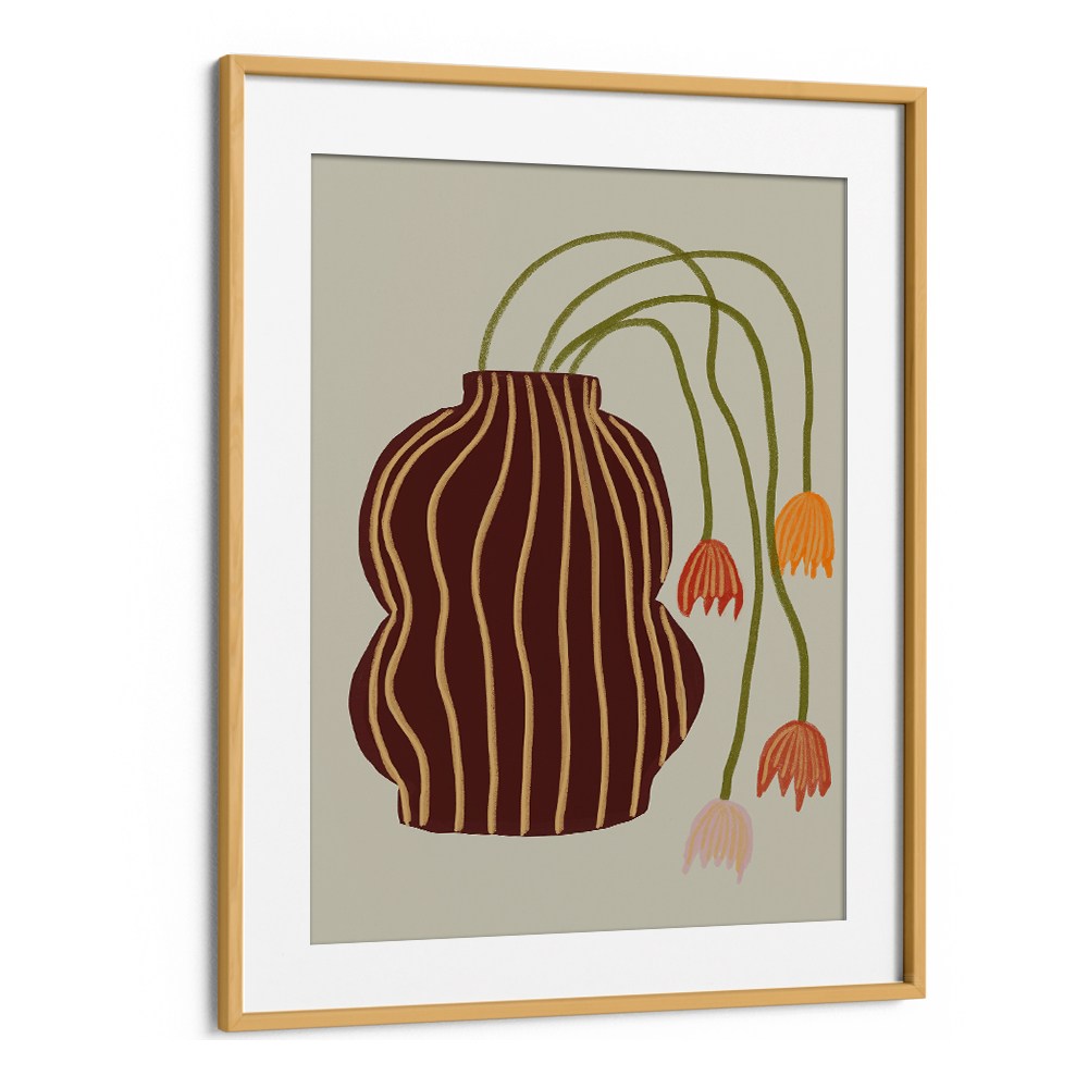 STRIPED VASE DROOPING FLOWERS