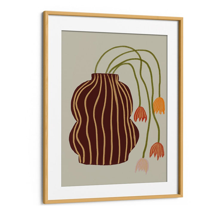 STRIPED VASE DROOPING FLOWERS