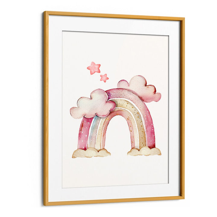 Vibrant STARLY PINK Kids Room Paintings featuring dreamy clouds and stars, perfect for inspiring imagination.