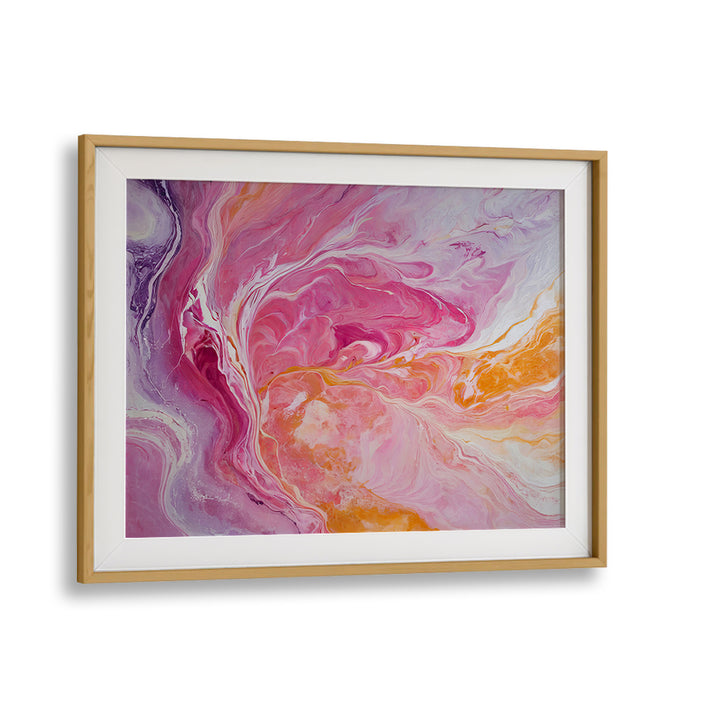 Vibrant SWIRLING PATTERNS , ABSTRACT PAINTINGS in pink and orange, perfect for bold home decor by Oakwood Mount.
