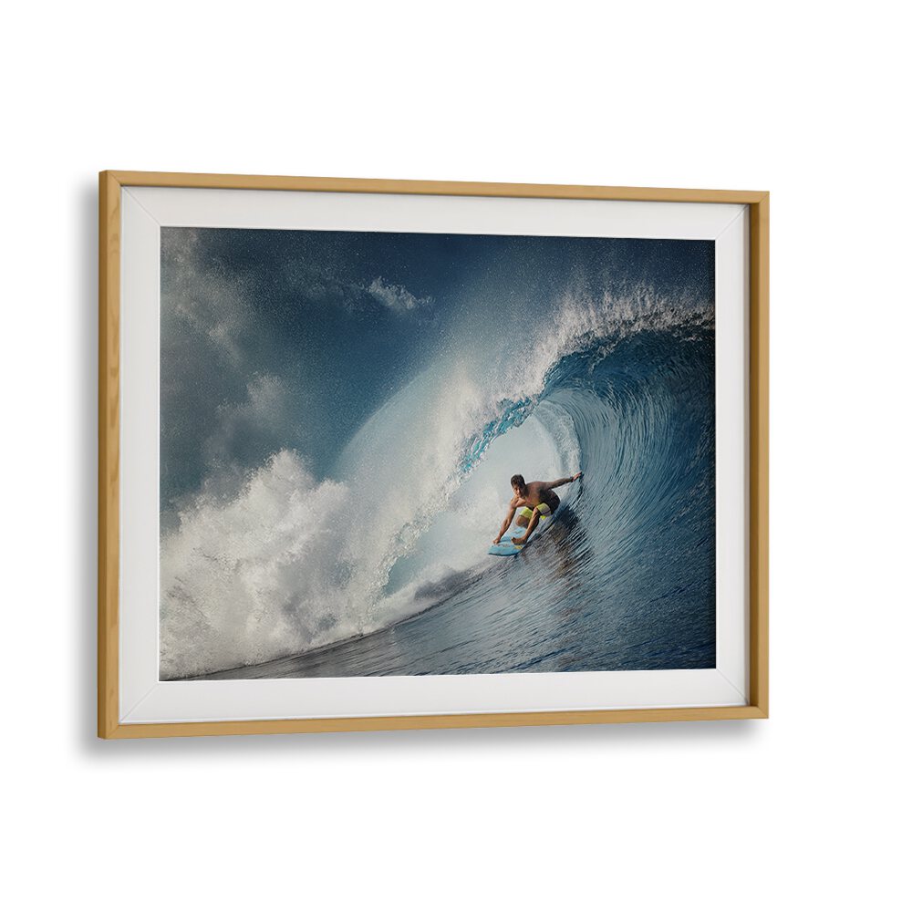 Stunning wave photography print, THE TUBE, capturing the beauty of Teahupo for surf lovers and art enthusiasts.