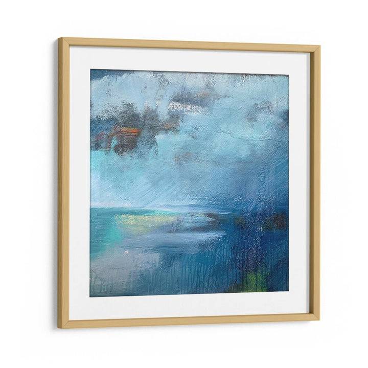 Elegant TRANQUIL SEASCAPE PAINTING captures serene waters, perfect for enhancing any space with abstract beauty.