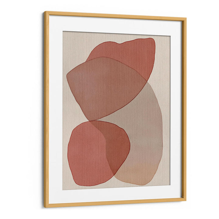 TRANSLUCENT SHAPES IN SOFT PINKS AND REDS , BOHO ART PAINTINGS