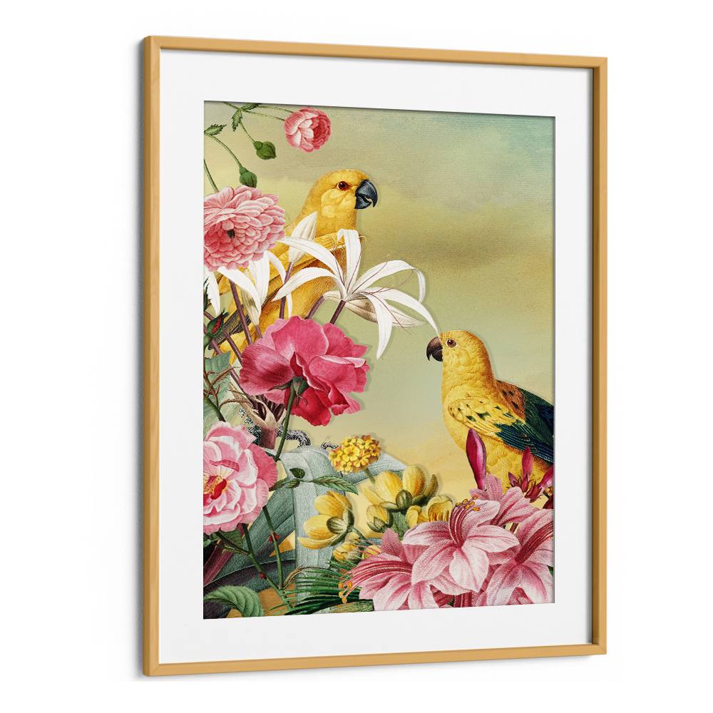 TROPICAL PARROTS AND FLOWERS
