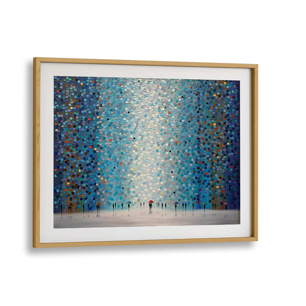 UMBRELLAS AT NIGHT , MODERN IMPRESSIONISM PAINTINGS