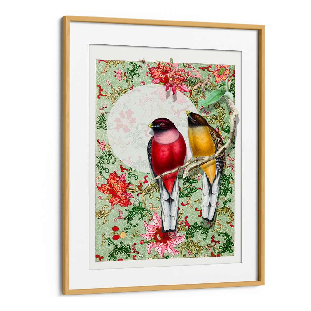 VIBRANT BIRDS FLORAL PATTERN