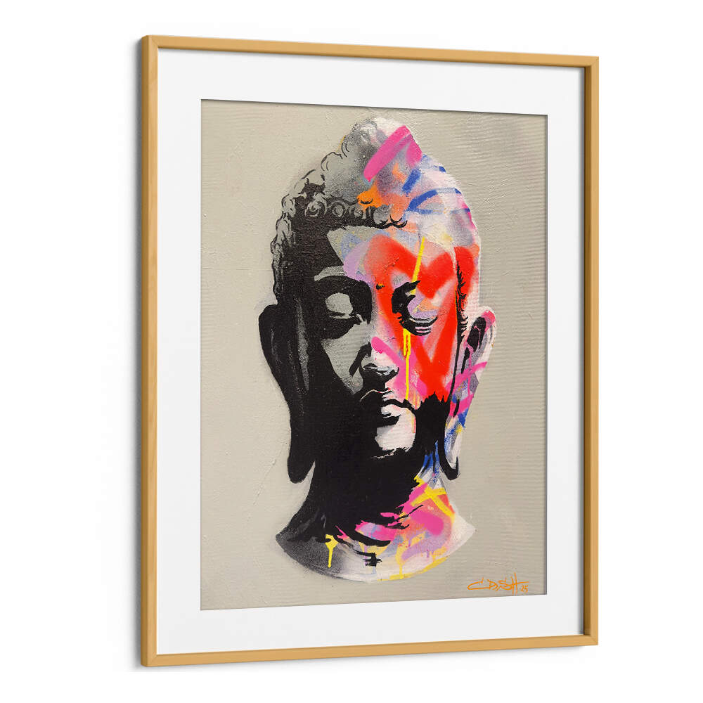 VIBRANT BUDDHA BUST , POP ART PAINTINGS