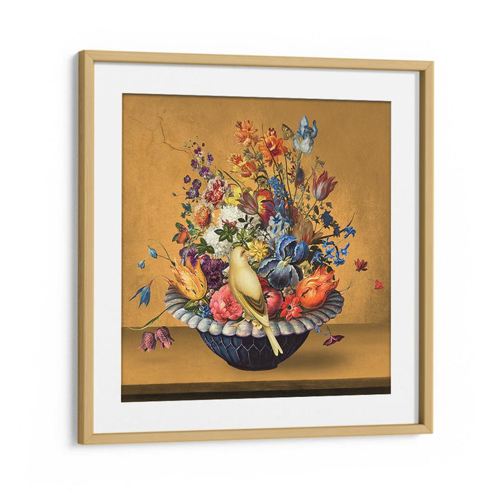 VIBRANT FLOWERS WITH BIRD