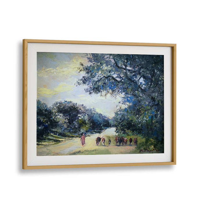 WALKING CATTLE TSUMEB , LANDSCAPE PAINTINGS