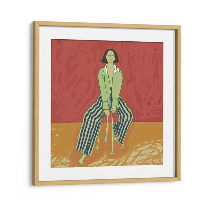 WOMAN IN STRIPED PANTS