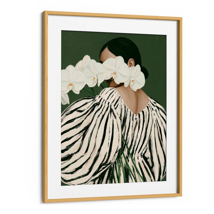 WOMAN WITH WHITE ORCHIDS