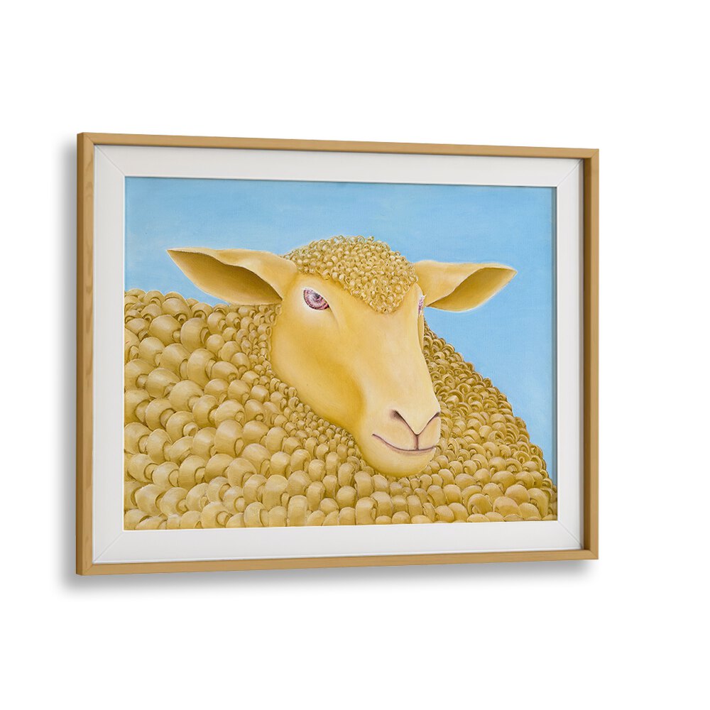 Charming WOOLLY MUNDANE, ANIMAL PAINTINGS featuring a fluffy sheep, perfect for nature-inspired art lovers.