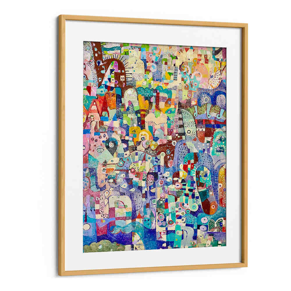 YELLOW LANDSCAPE , ABSTRACT PAINTINGS — Oakwood Mount abstract with sunlit earth tones and bold yellow strokes