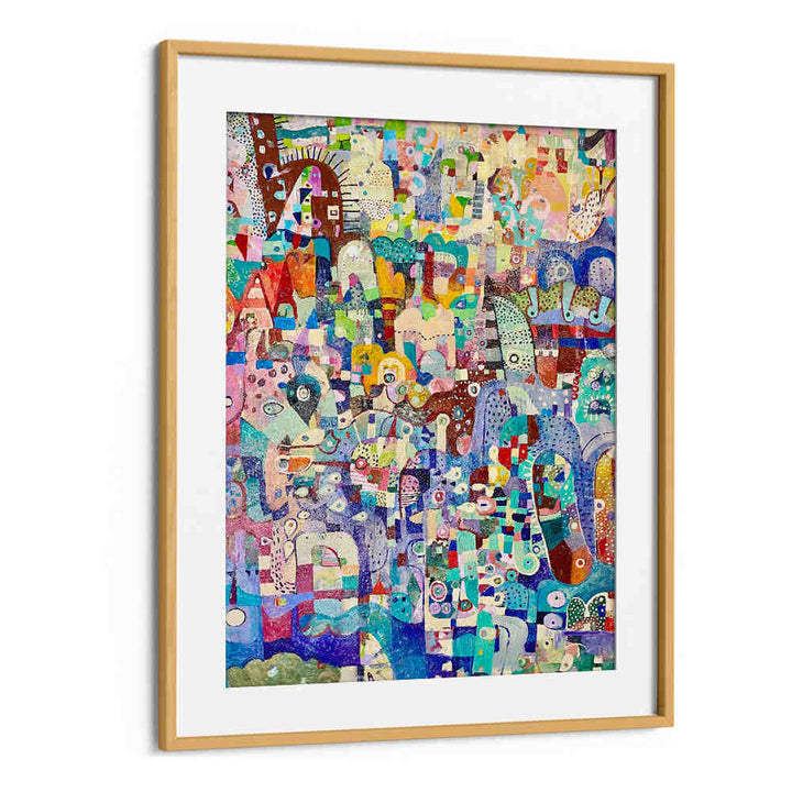 YELLOW LANDSCAPE , ABSTRACT PAINTINGS — Oakwood Mount abstract with sunlit earth tones and bold yellow strokes