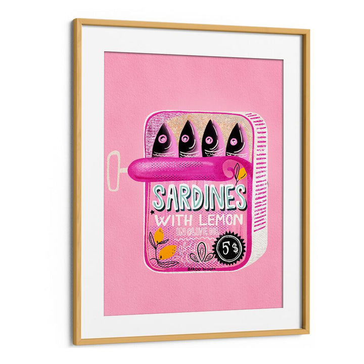 SARDINES TIN CAN PINK BY BAROO BLOOM , WALL ART PRINTS