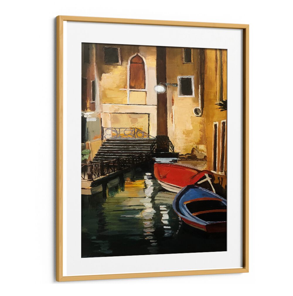 CANAL AT NIGHT , BEACH PAINTINGS
